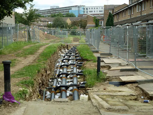 GSHP District Heating Pipework being replaced