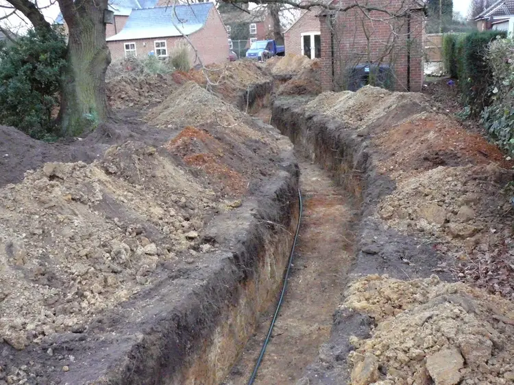Groundworks for heat pumps